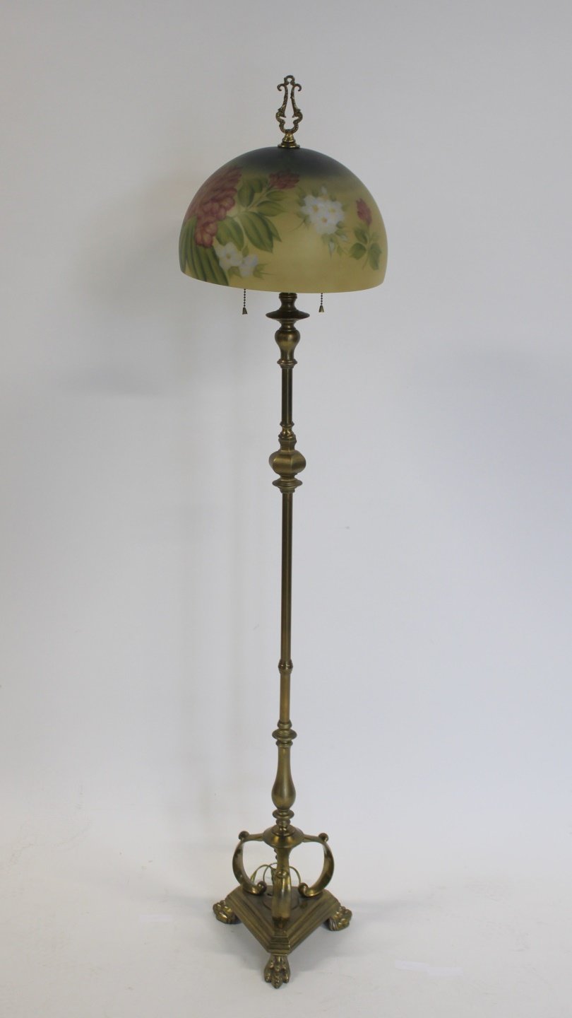 ANTIQUE BRASS STANDING LAMP WITH 3b9cfb