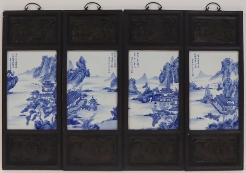 (4) SIGNED CHINESE BLUE AND WHITE