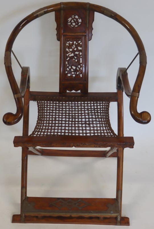 CHINESE CARVED FOLDING CHAIR WITH 3b9d45