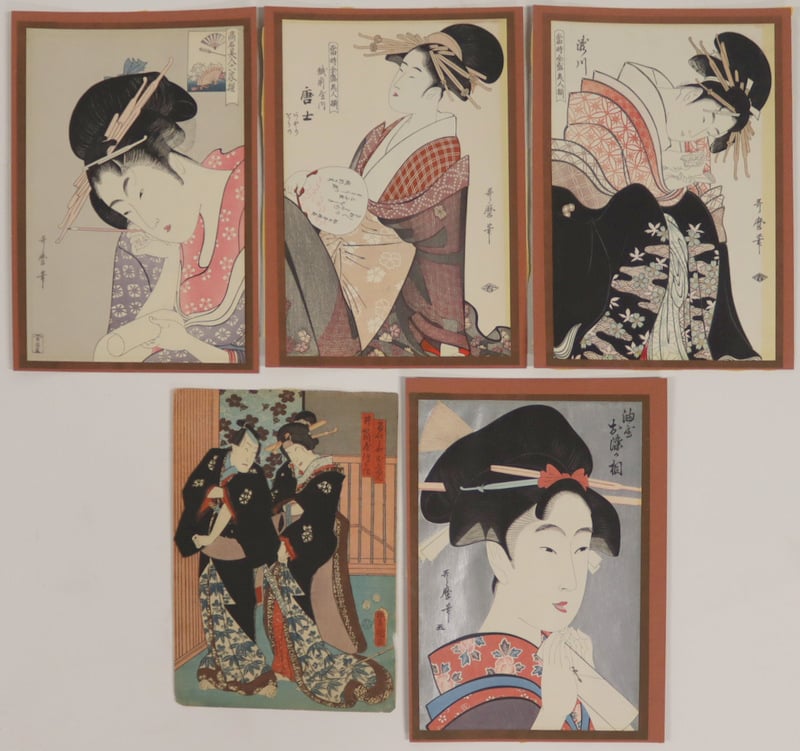  5 JAPANESE PRINTS INC TOYOKUNI 3b9d64