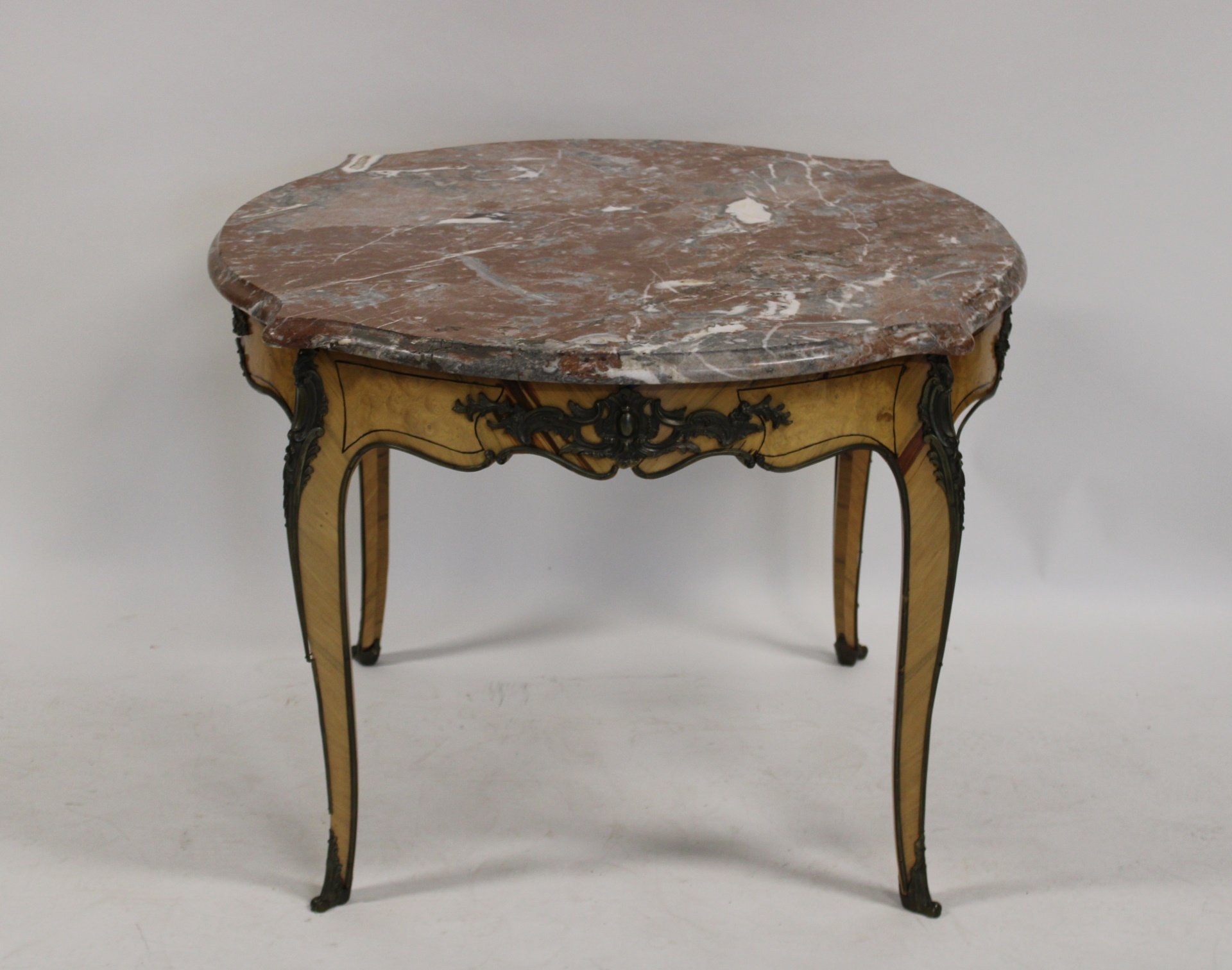 LOUIS XV STYLE BRONZE MOUNTED MARBLETOP