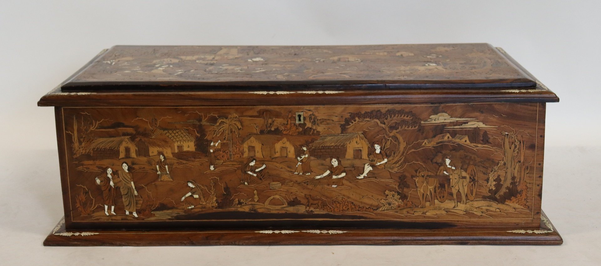 LATE 19TH C BONE MARQUETRY INLAID 3b9e25