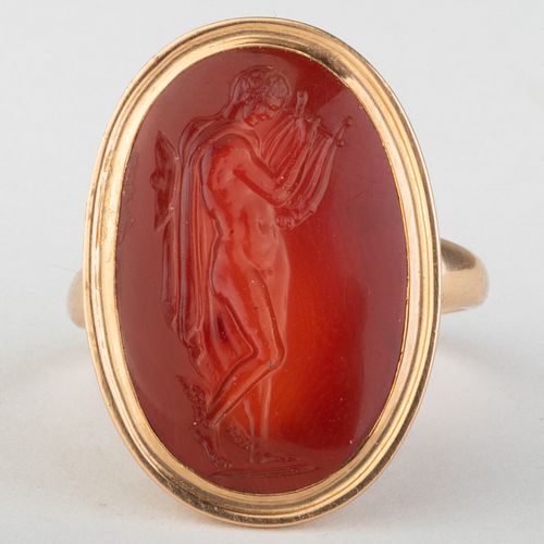 FINE CARNELIAN AGATE INTAGLIO SET 3b9e2b