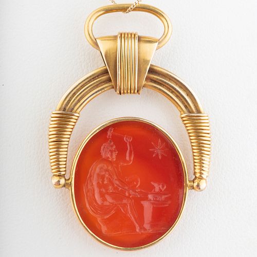 CARNELIAN AGATE INTAGLIO OF HAPHAESTUS 3b9e29