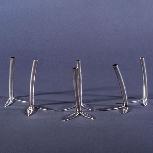 SET OF THREE ENGLISH SILVER BAMBOO 3b9e74