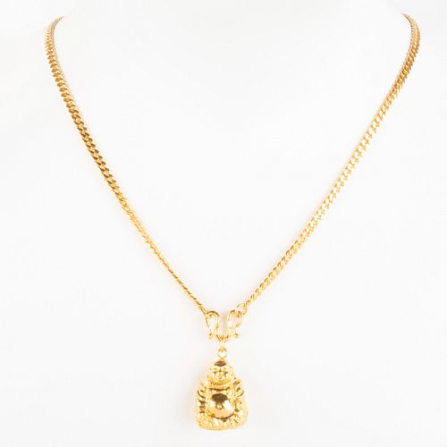 24K GOLD BUDDHA PENDANT NECKLACEWith