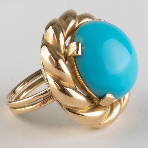 VINTAGE 14K GOLD AND TURQUOISE