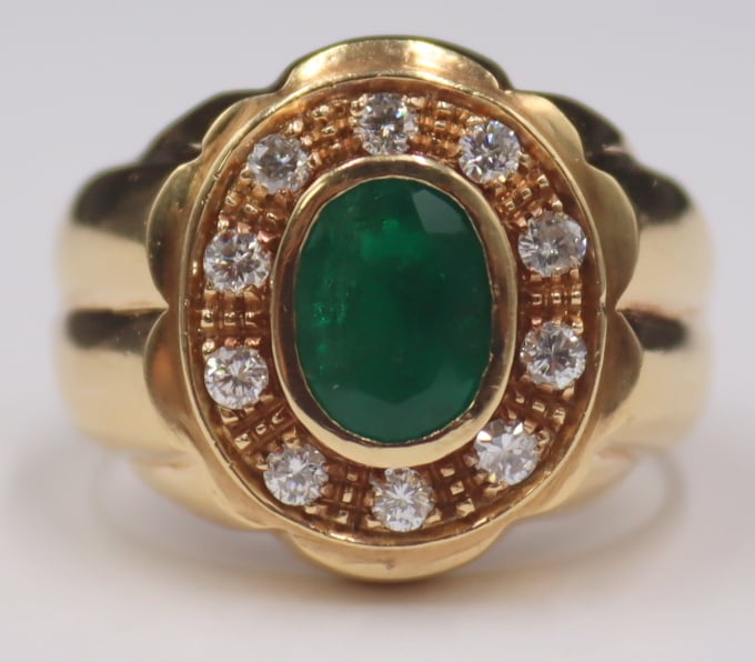 JEWELRY 18KT GOLD EMERALD AND 3b9edd