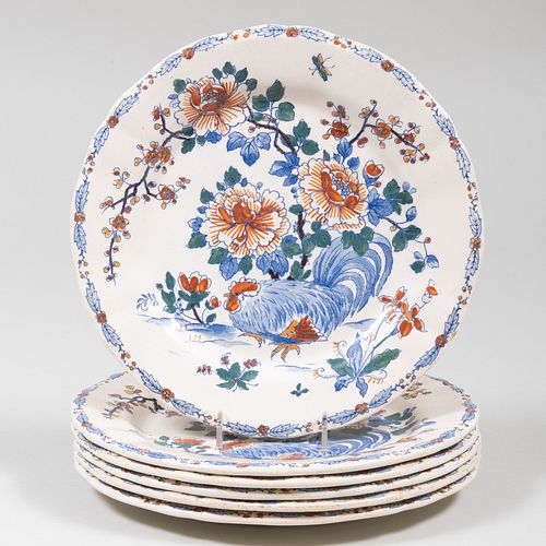 SET OF SIX FRENCH FAIENCE DINNER