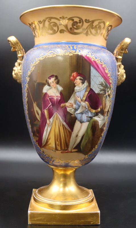 LARGE HANDPAINTED AND GILT DECORATED 3ba048