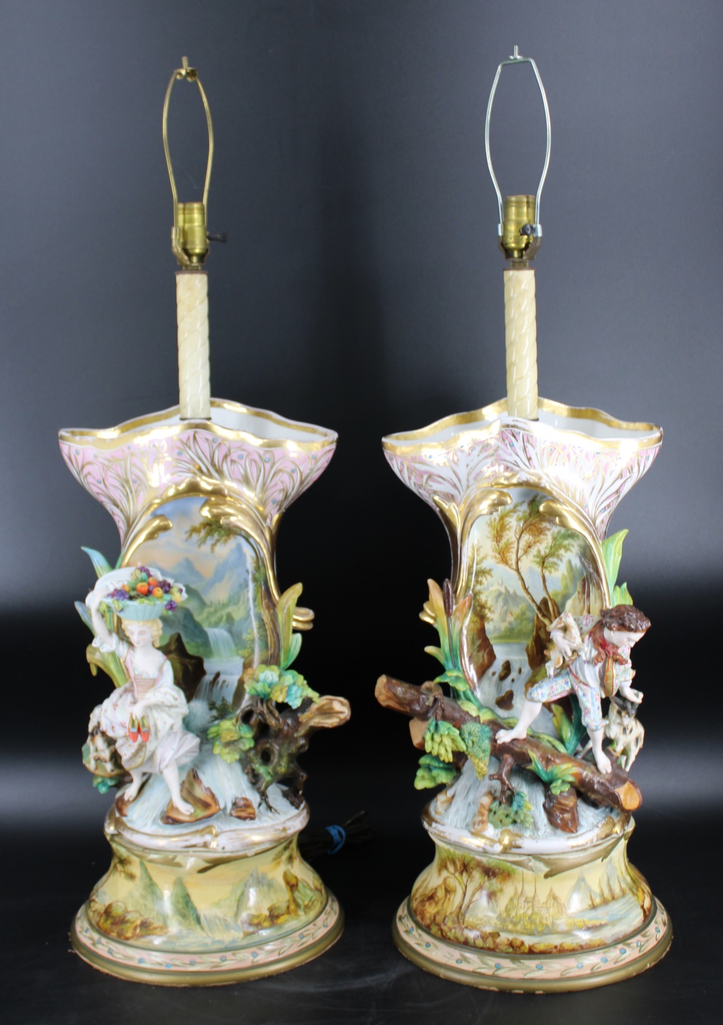 A LARGE PAIR OF OLD PARIS PORCELAIN 3ba099