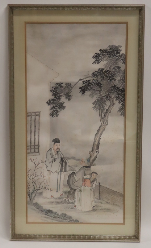 ASIAN WATERCOLOR PAINTING OF FIGURES  3ba0ac