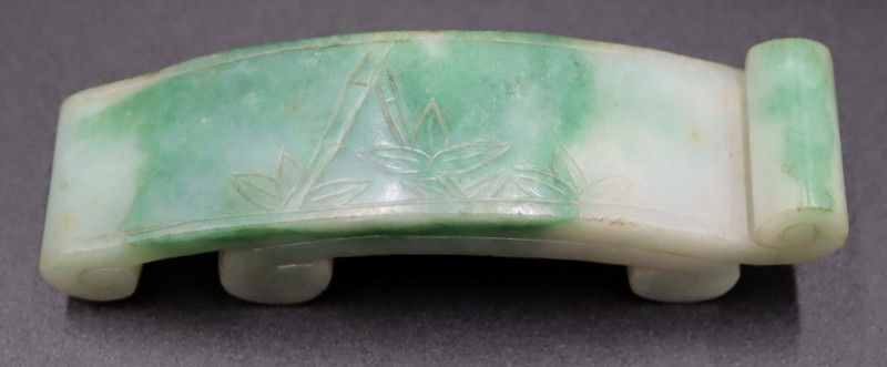 CHINESE CARVED JADE KNIFE? REST.