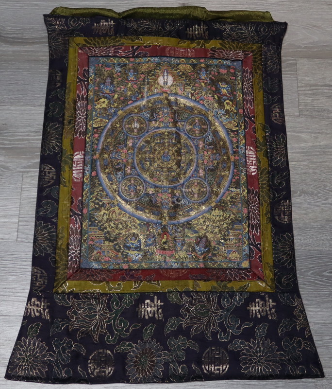 TIBETAN MANDALA THANGKA SCROLL  3ba0be