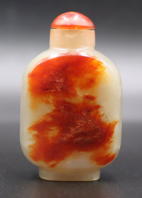 CHINESE CARVED RUSSET JADE SNUFF 3ba0ba