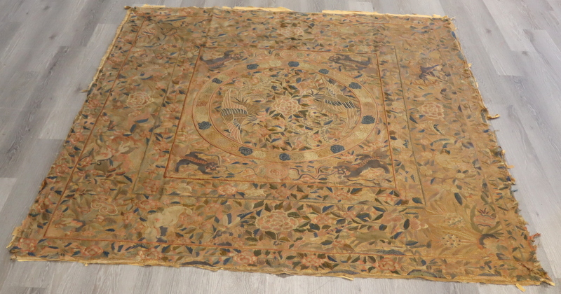 19TH C CHINESE EMBROIDERED TAPESTRY.