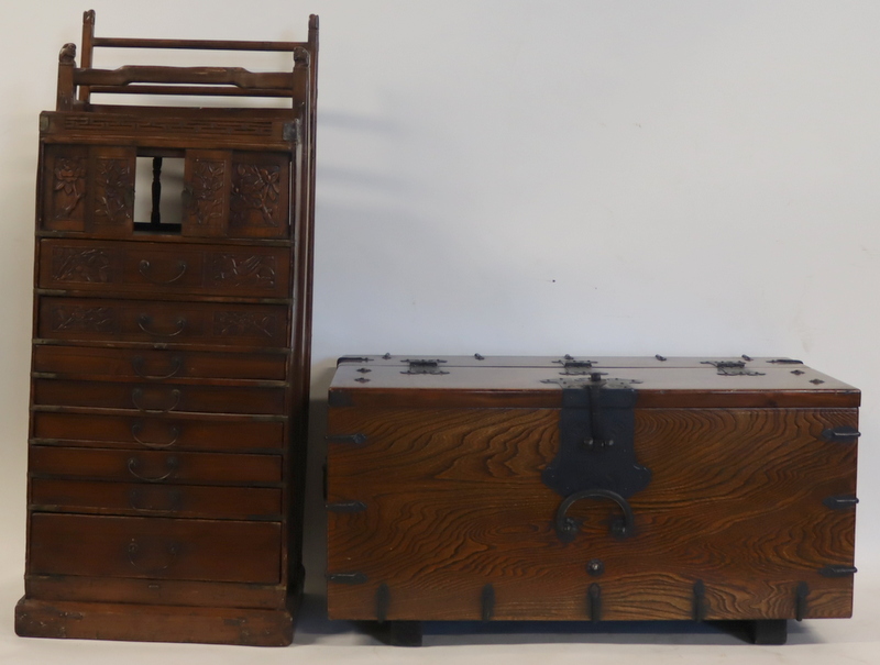 CHINESE PEDDLER CABINET AND A KOREAN 3ba0df