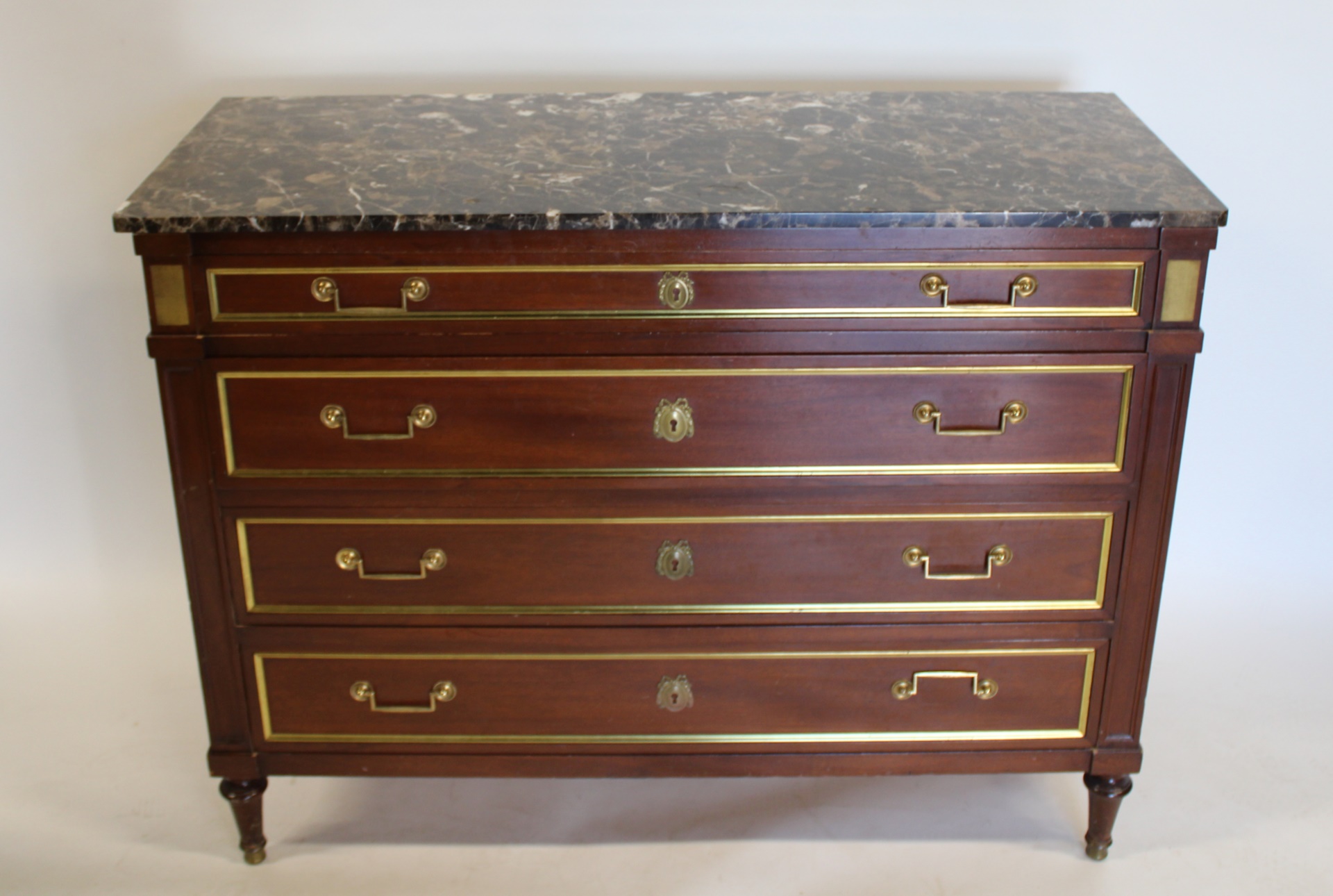 LOUIS PHILIPPE STYLE MAHOGANY MARBLETOP