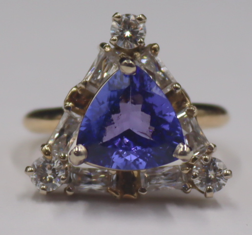 JEWELRY. 14KT GOLD, TANZANITE,