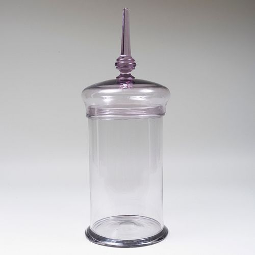 LARGE FRENCH LAVENDER GLASS APOTHECARY
