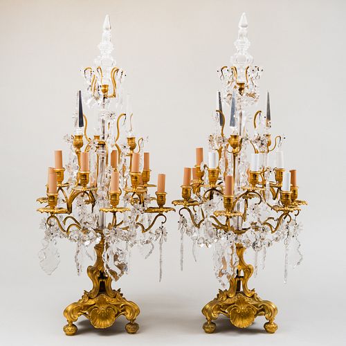 PAIR OF LOUIS XV STYLE GILT BRONZE 3ba1e1