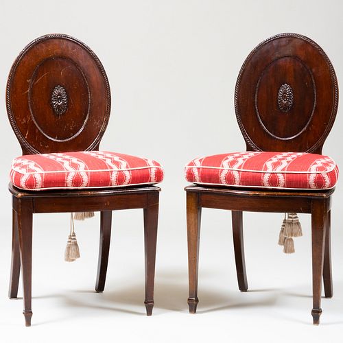 PAIR OF ENGLISH MAHOGANY HALL CHAIRSEach 3ba23d