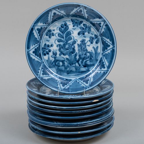 SET OF TEN PORTUGUESE FAIENCE DINNER