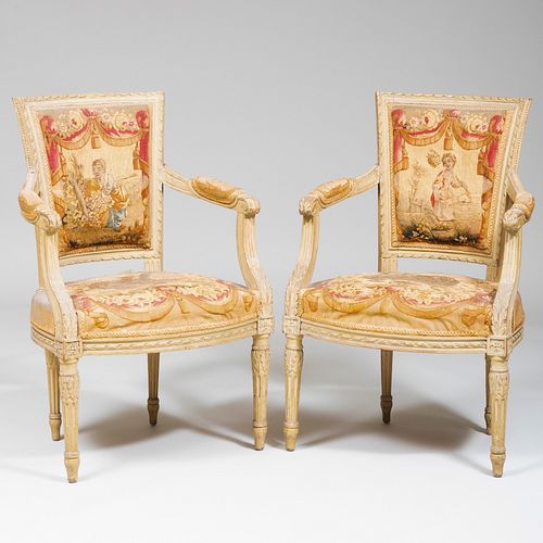 PAIR OF LOUIS XVI GRAY PAINTED 3ba2fb