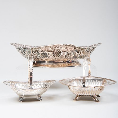 SET OF THREE AMERICAN SILVER TABLE