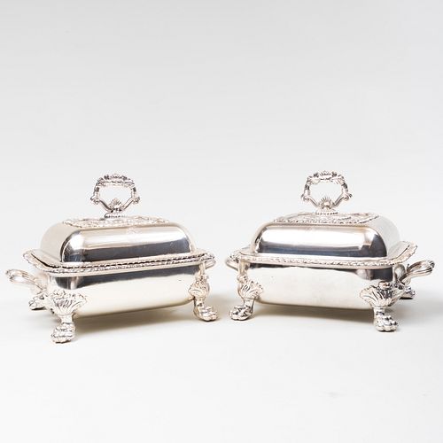 PAIR OF SILVER PLATED CRESTED ENTREE 3ba31c