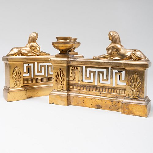 PAIR OF EMPIRE STYLE BRASS AND