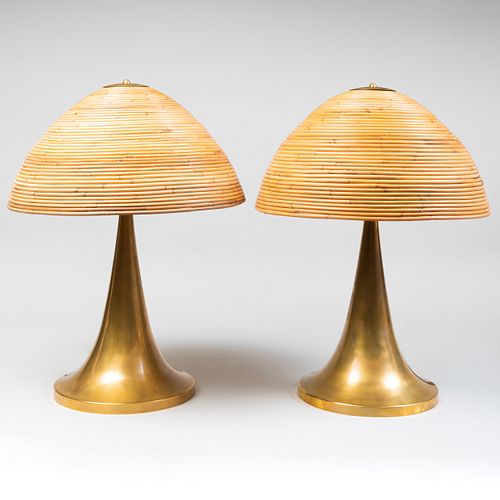 PAIR OF LARGE CRESPI STYLE BRASS