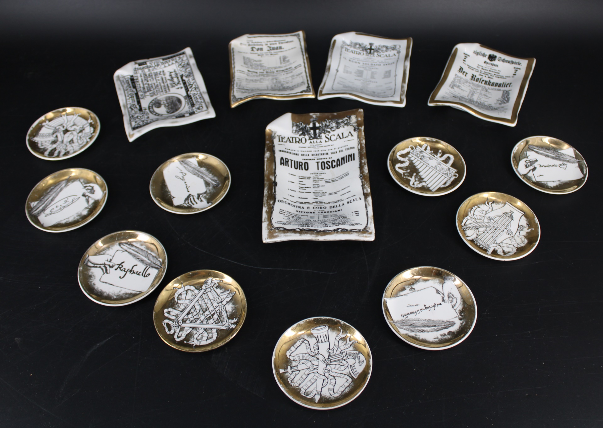 A LOT OF FORNASETTI TRAYS AND SMALL