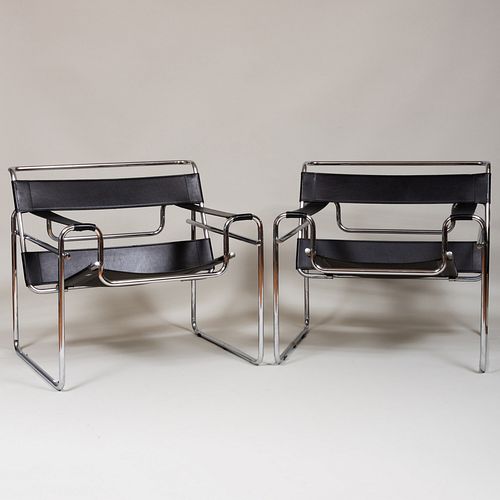 PAIR OF MARCEL BREUER CHROME AND