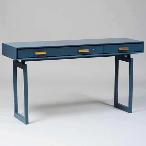 MODERN BLUE LACQUER CONSOLE PROBABLY 3ba4b3