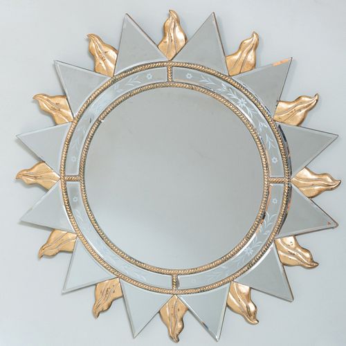 PAIR OF GILTWOOD SUNBURST MIRRORS  3ba4c1