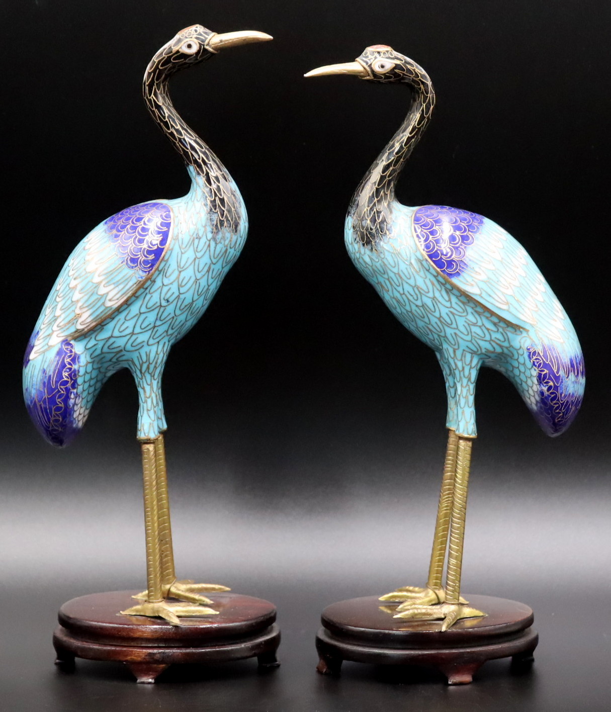 PAIR OF CHINESE CLOISONNE STANDING