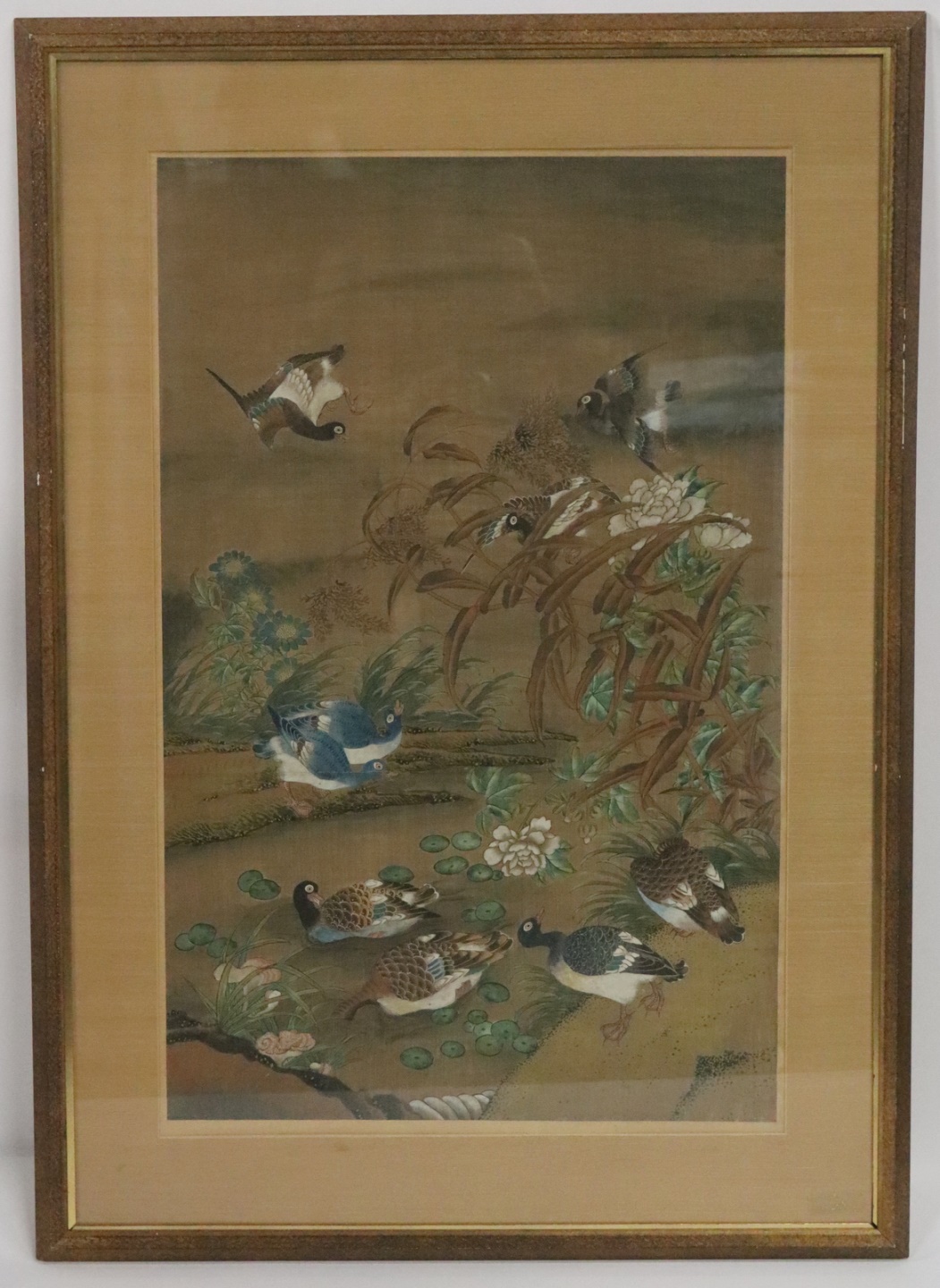 LARGE FRAMED ASIAN PAINTING OF 3ba584
