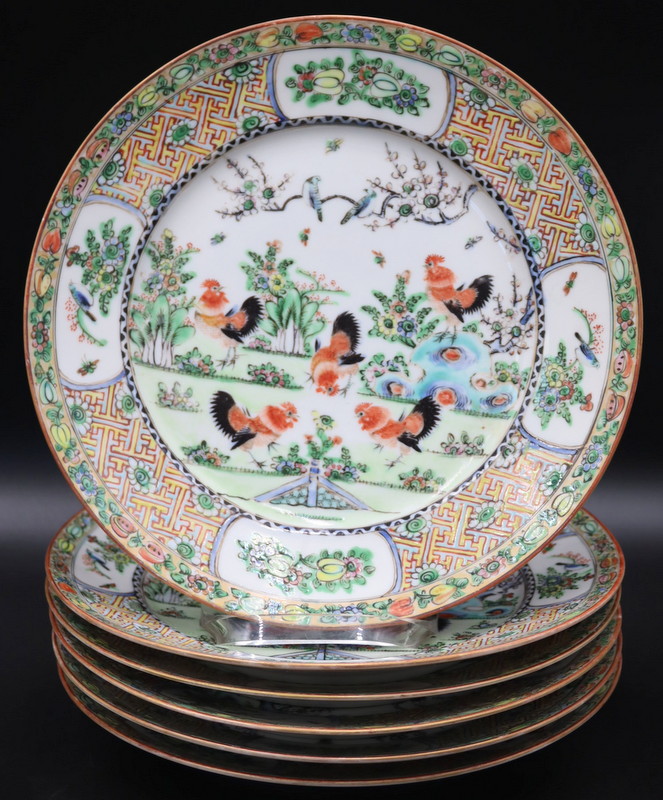 (6) CHINESE ENAMEL DECORATED PLATES