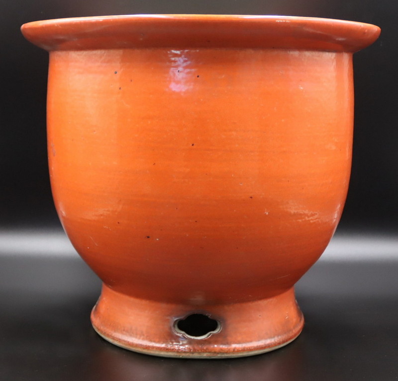 CHINESE ORANGE ENAMEL DECORATED 3ba5b3