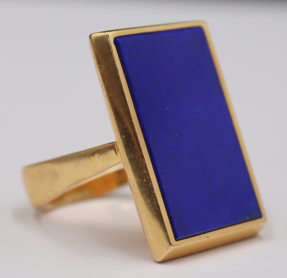 JEWELRY SIGNED 18KT GOLD AND LAPIS 3ba65a