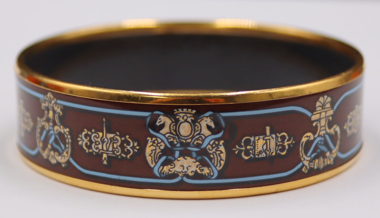 JEWELRY. HERMES WIDE ENAMEL BRACELET.