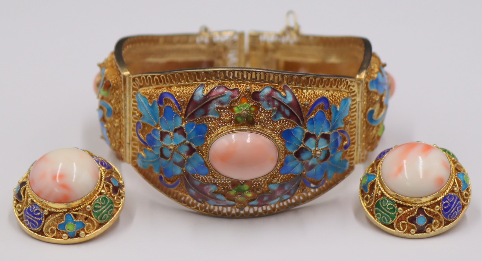 JEWELRY CHINESE GILT SILVER ENAMEL 3ba675