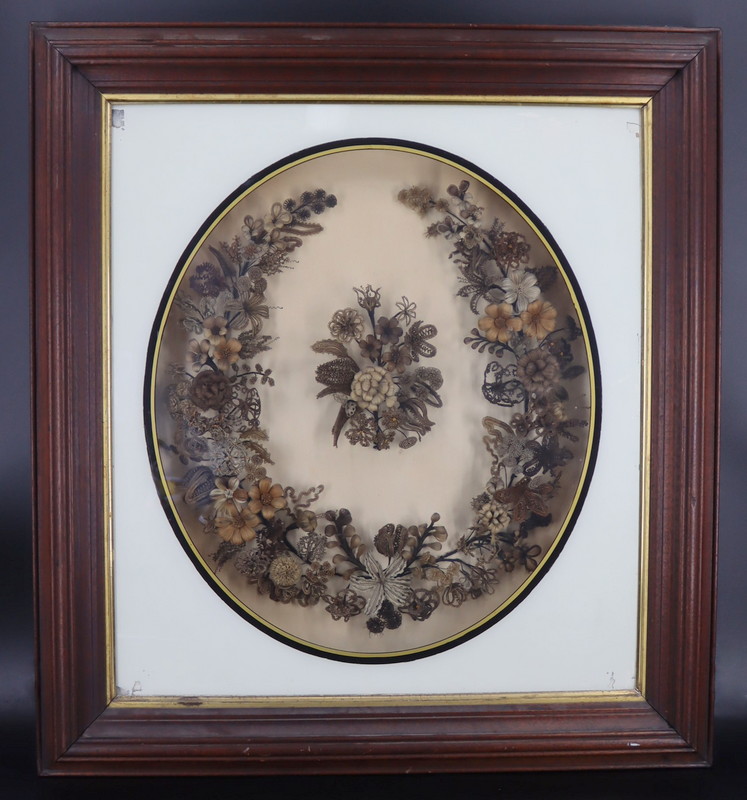 LARGE FRAMED VICTORIAN MOURNING 3ba681