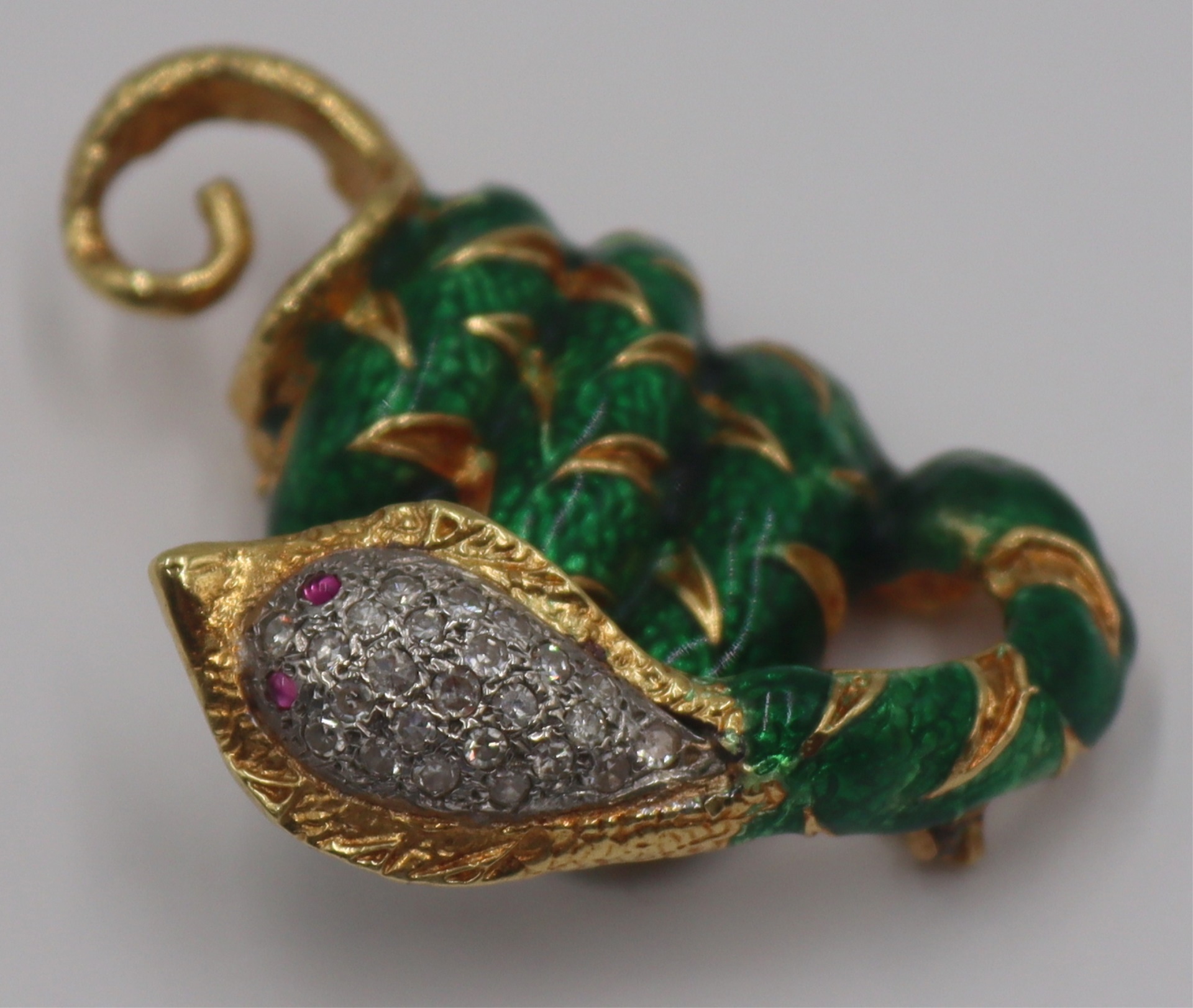 JEWELRY 18KT GOLD AND ENAMEL COBRA 3ba68a