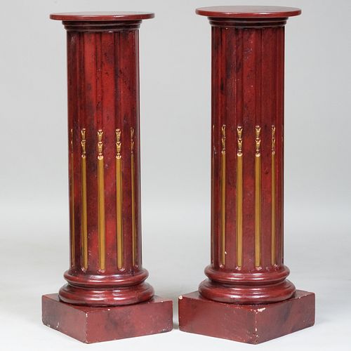 PAIR OF MODERN PAINTED FLUTED PEDESTALS44