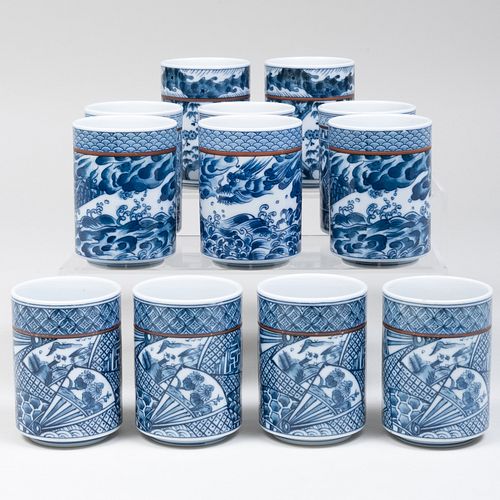 SET OF TWELVE CHINESE BLUE AND 3ba713