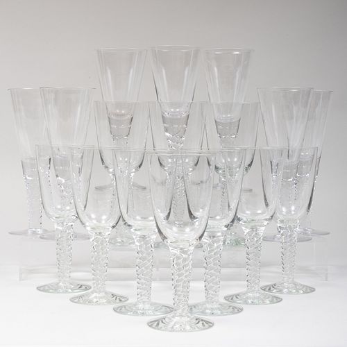 SET OF TEN LARGE GOBLETS WITH TWIST