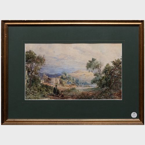 EUROPEAN SCHOOL ANDEAN LANDSCAPEWatercolor 3ba72f