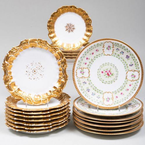 TWO SETS OF LIMOGES DESSERT PLATESPrinted 3ba73a